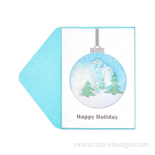 3D Handmade Glitter Blue Funny Christmas Greeting Cards